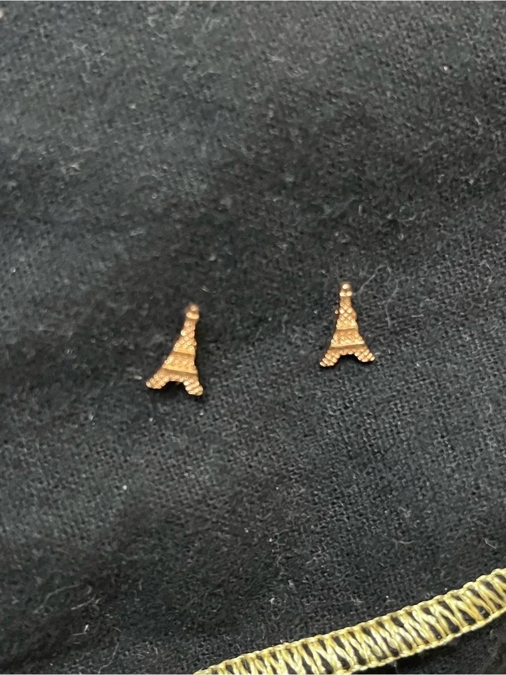 Child Size Sm Rose Gold Tone Eiffel Tower Stud Parisian Earrings Minimalist